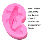 2 PCS Goldfish Baking Fondant Silicone Mold Cake Decorating(Pink)
