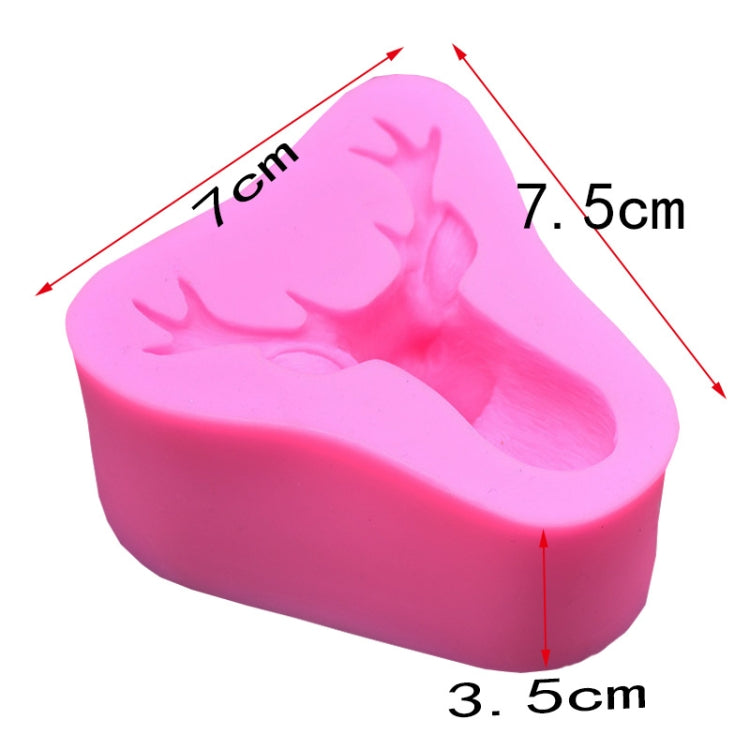 Deer Head Silicone Fondant Cake Mold(Pink)