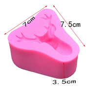 Deer Head Silicone Fondant Cake Mold(Pink)