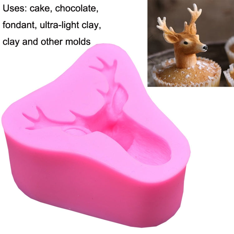 Deer Head Silicone Fondant Cake Mold(Pink)