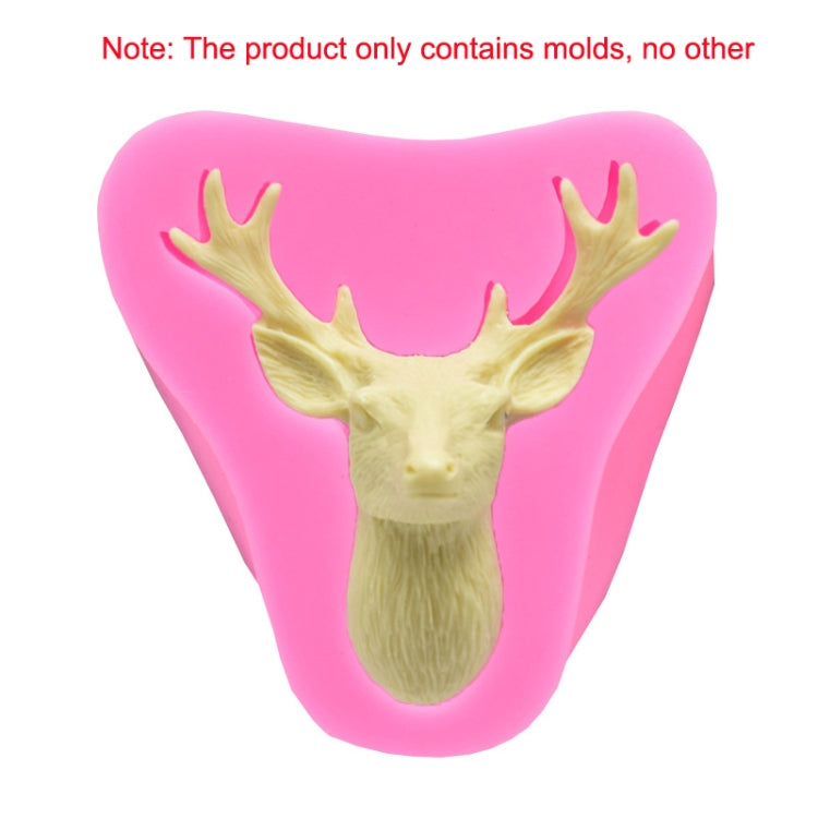 Deer Head Silicone Fondant Cake Mold(Pink)