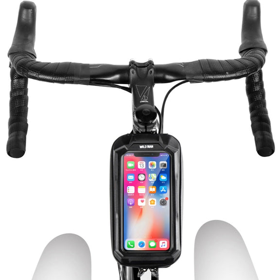 WILD MAN X2 1L Hard Shell EVA Bicycle Front Beam Bag(Black)