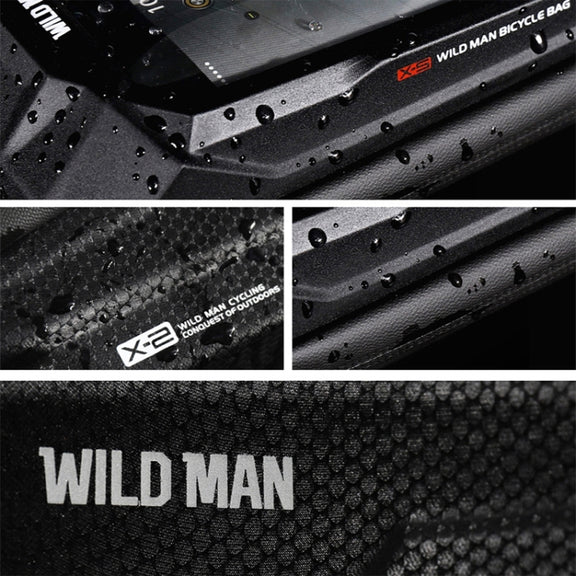 WILD MAN X2 1L Hard Shell EVA Bicycle Front Beam Bag(Black)