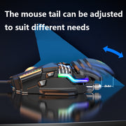 Y-FRUITFUL P3 6 Keys RGB Lighting Adjustable Wired Mouse(Black)