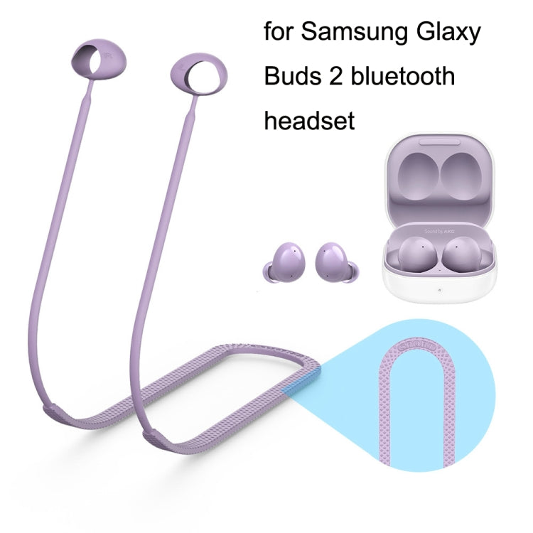 2 PCS Bluetooth Earphone Silicone Anti-Lost Cord For Samsung Glaxy Buds 2(White)