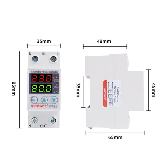 SINOTIMER SVP-916 Adjustable Self-resetting Over-voltage Under-voltage Protector, Current: 80A