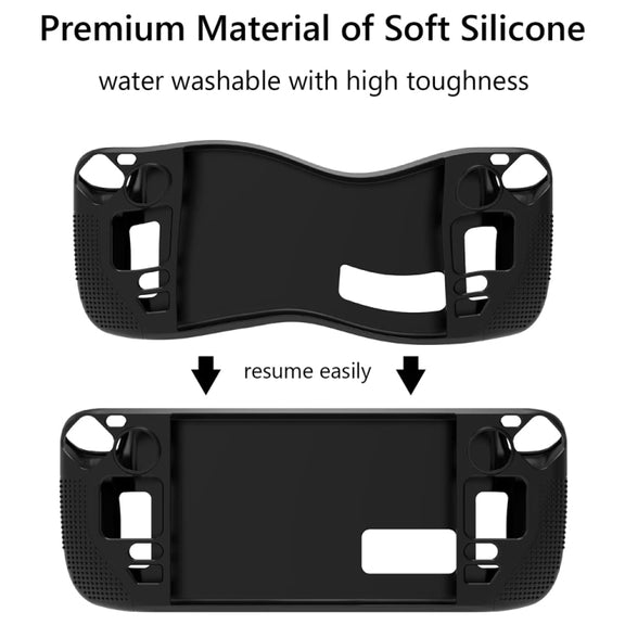 PGTECH Game Console Silicone Case With Anti-Slip Particles for Steam Deck(Black)