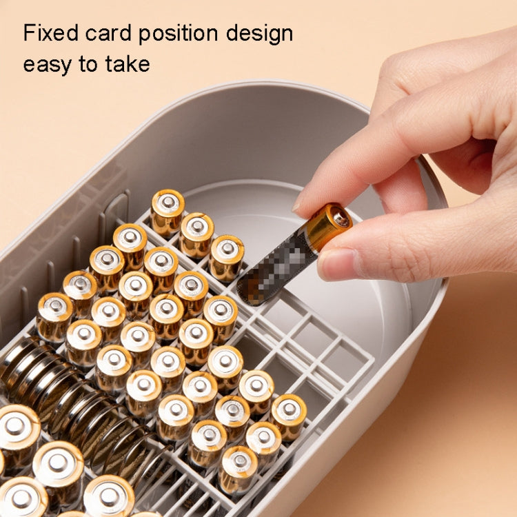 Household Battery Storage Box Data Cable Charger Storage Organizer Box, Color: Gray White Double Layer