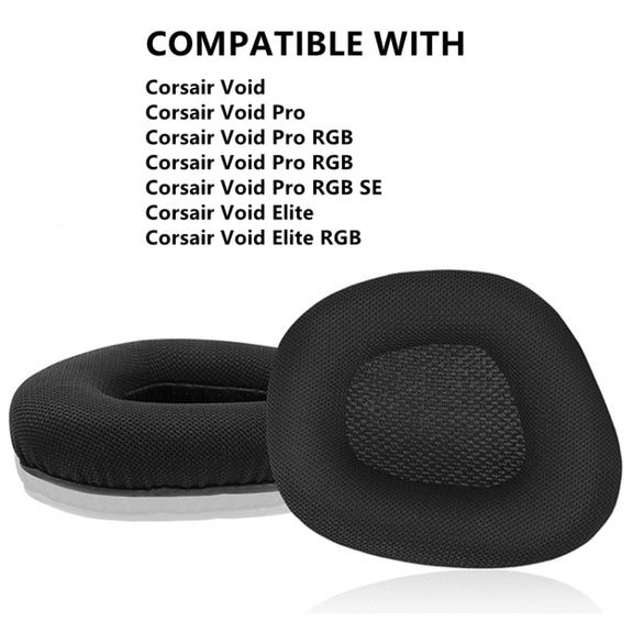 2 PCS Replacement Earpads for Corsair Void Pro Elite,Style: Black Ice Sensory Leather