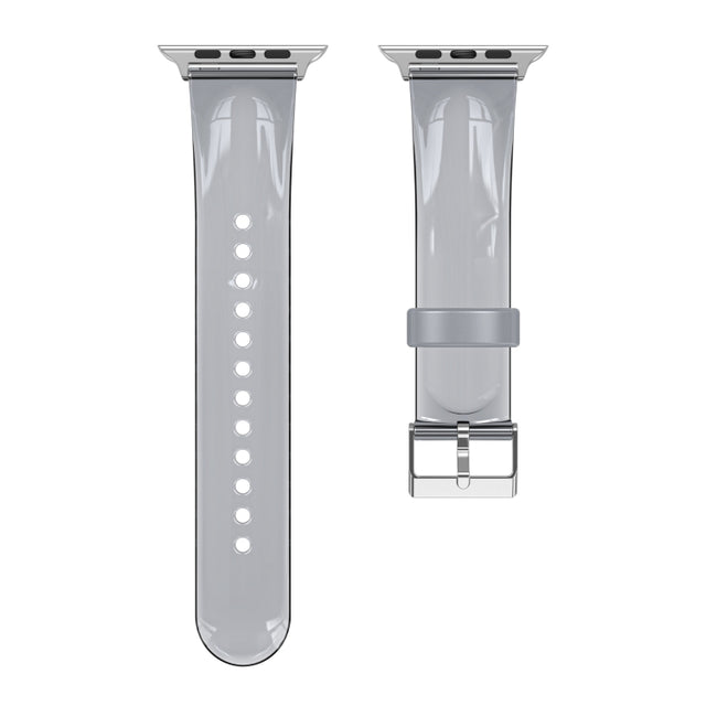 TPU Fuel Injection Watch Band For Apple Watch Series 7 45mm /6&SE&5&4 44mm /3&2&1 42mm(Transparent  Gray) - Watch Bands by null