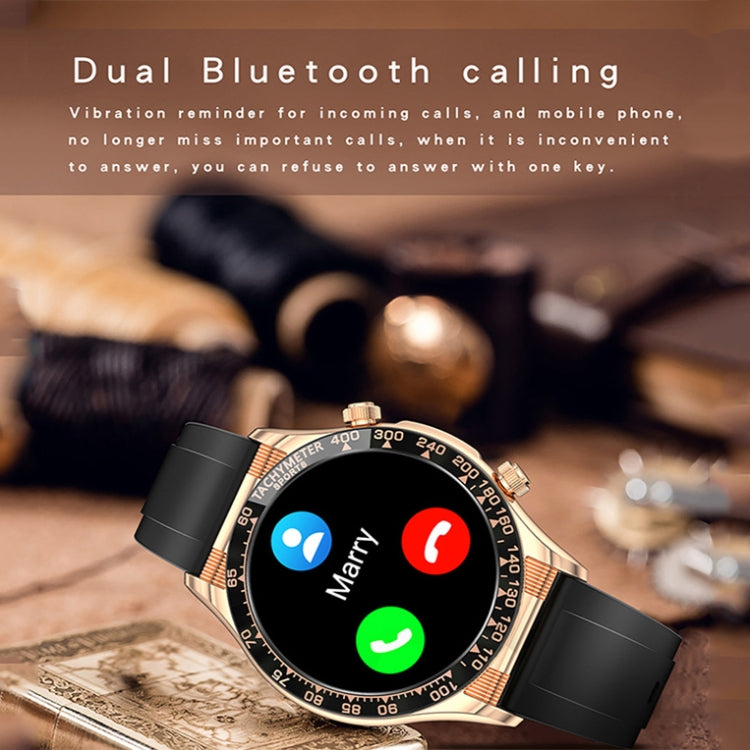 LOANIY E18 Pro Smart Bluetooth Calling Watch with NFC Function, Color: Gold Silicone