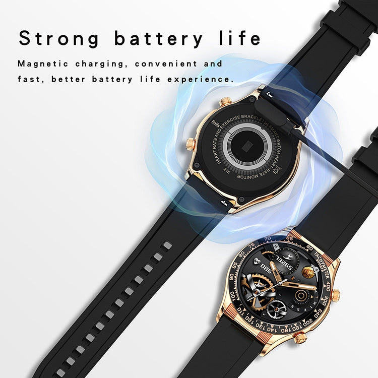 LOANIY E18 Pro Smart Bluetooth Calling Watch with NFC Function, Color: Gold Silicone