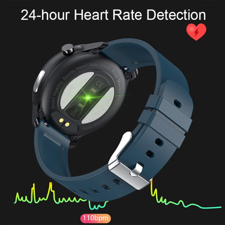 LOANIY E80 1.3 Inch Heart Rate Detection Smart Watch, Color: Black Steel
