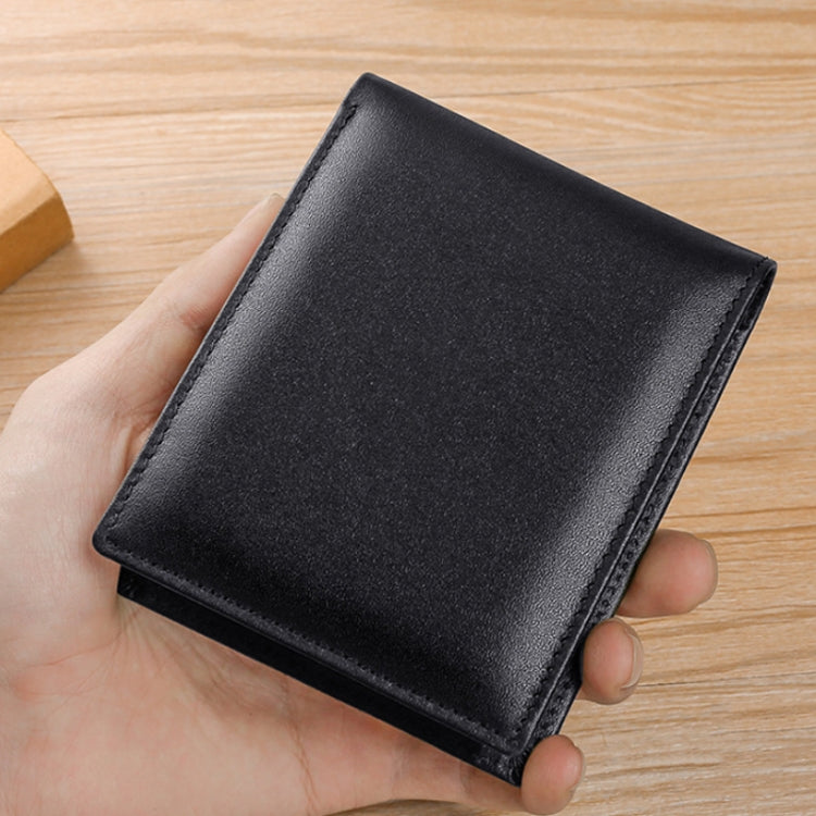 TP-215 Leather RFID Anti-theft Tri-fold Short Wallet(Blue)