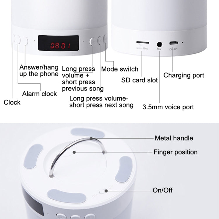 Bluetooth Speakers Pat Lights Charging Card Audio With Atmosphere Lamp(Ordinary Package)