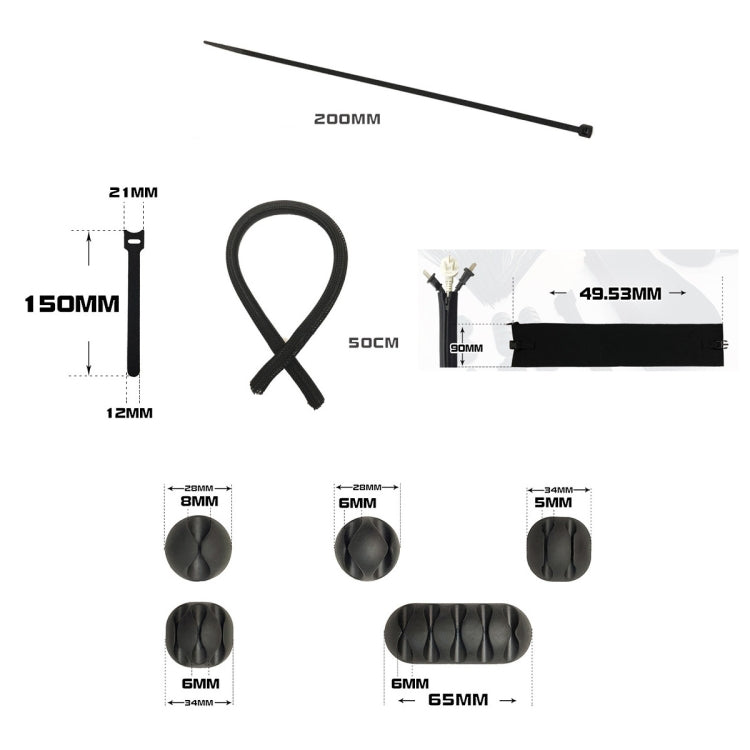 Zipper:126 In 1 Desktop Data Cable Organizer Storage Winder Combination Set