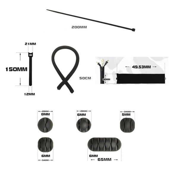 Network Pipe:126 In 1 Desktop Data Cable Organizer Storage Winder Combination Set