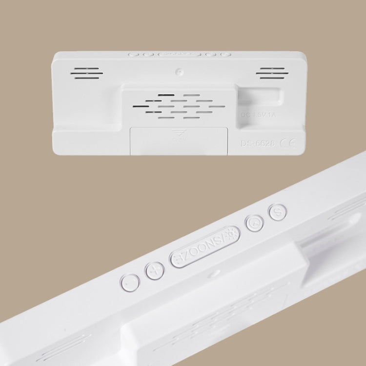 LED Bedside Alarm Clock Battery Plug-In Dual-Purpose Clock(White)