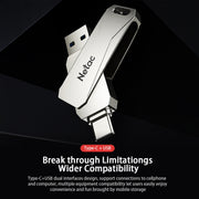 Netac U782C Type-C Dual Interface High-Speed Metal Computer USB Flash Drive, Capacity: 64GB