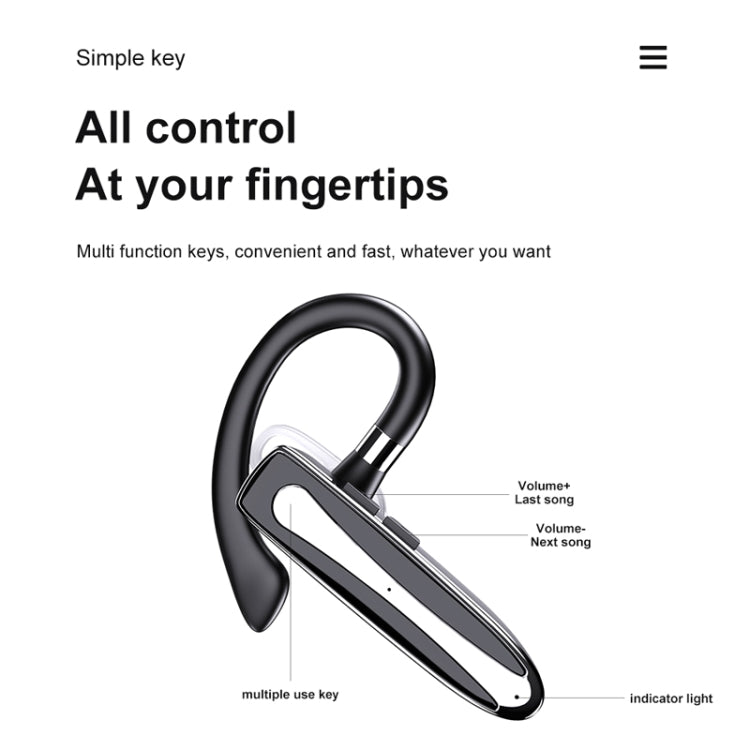 530 Business Model Hanging Ear Stereo Bluetooth Headset(Single Earphone)