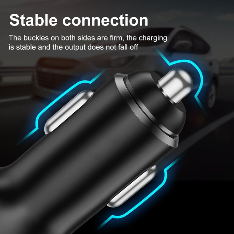 2PCS PD+2.4A Dual USB Car Charger, Style: 3 Ports (Black)