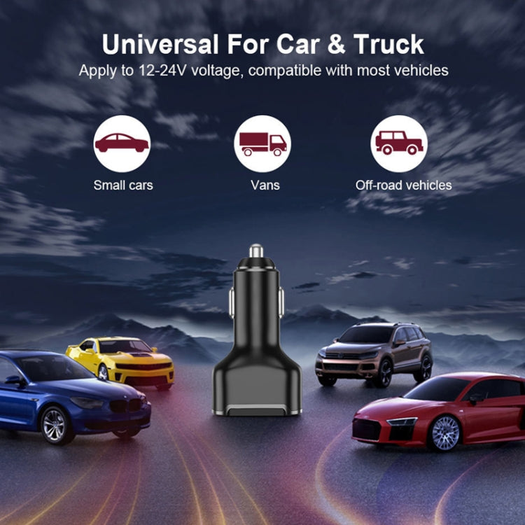 2PCS PD+2.4A Dual USB Car Charger, Style: 3 Ports (Black)