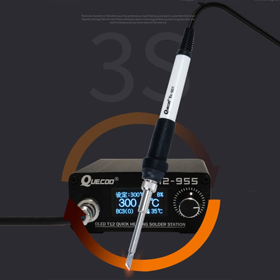 QUECOO 1.3-inch Screen Constant Temperature Soldering Iron, Set: US Plug (955+M8)