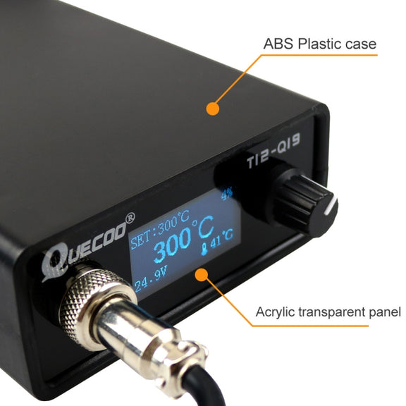 QUECOO 1.3 Inch Display Soldering Station with Handle, Set: EU Plug (Q19+P9)