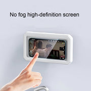 Retractable Rotating Bathroom Water-resistant Mobile Phone Box Wall Mount Mobile Phone Holder(White)