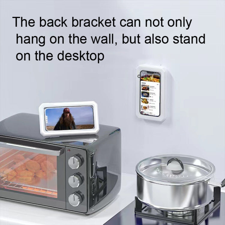 Retractable Rotating Bathroom Water-resistant Mobile Phone Box Wall Mount Mobile Phone Holder(Black)