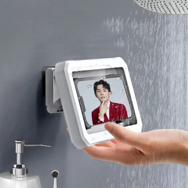 Retractable Rotating Bathroom Water-resistant Mobile Phone Box Wall Mount Mobile Phone Holder(Black)