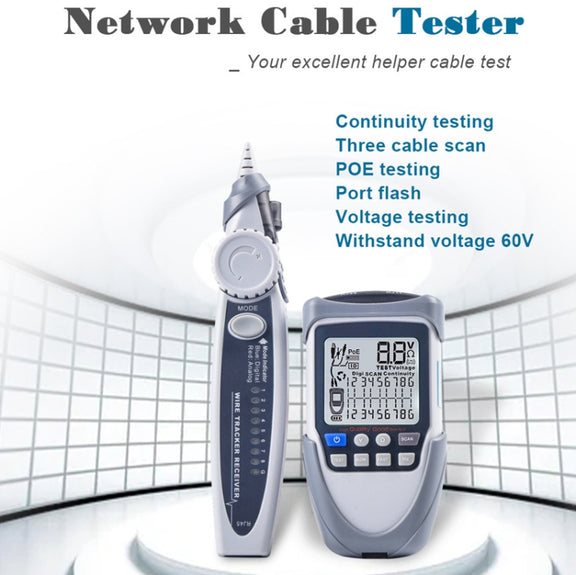 ET613 Network Cable Tester Wire Tracker Battery Voltage POE Test Multi-function Cable Tester