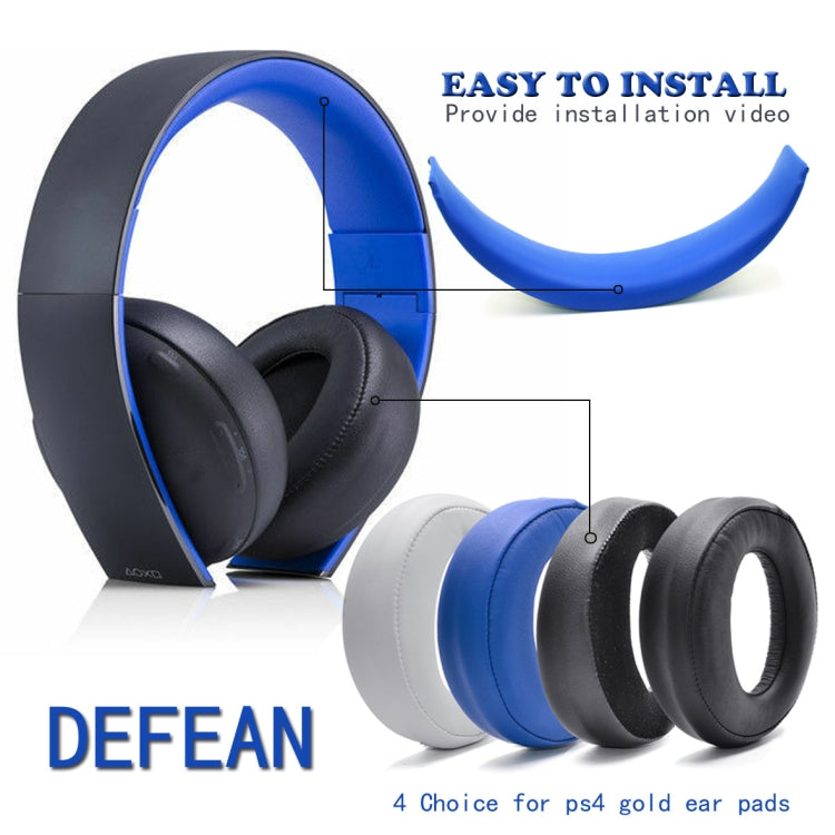 2 PCS Headphone Sponge Cover for SONY PS3 PS4 7.1 Gold,Style: Lamb Leather Earpads