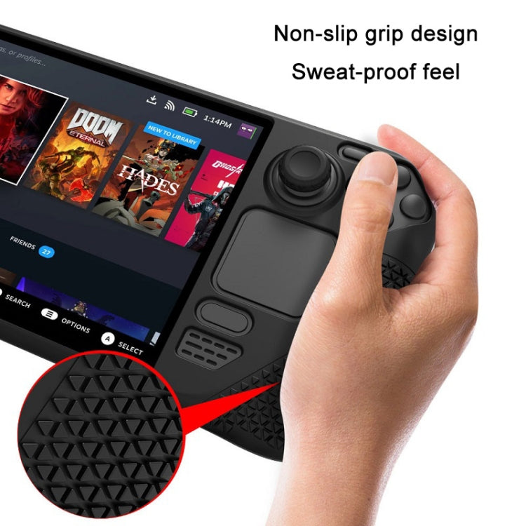 All-Inclusive Silicone Cover With Button Cap For Steam Deck(Black)