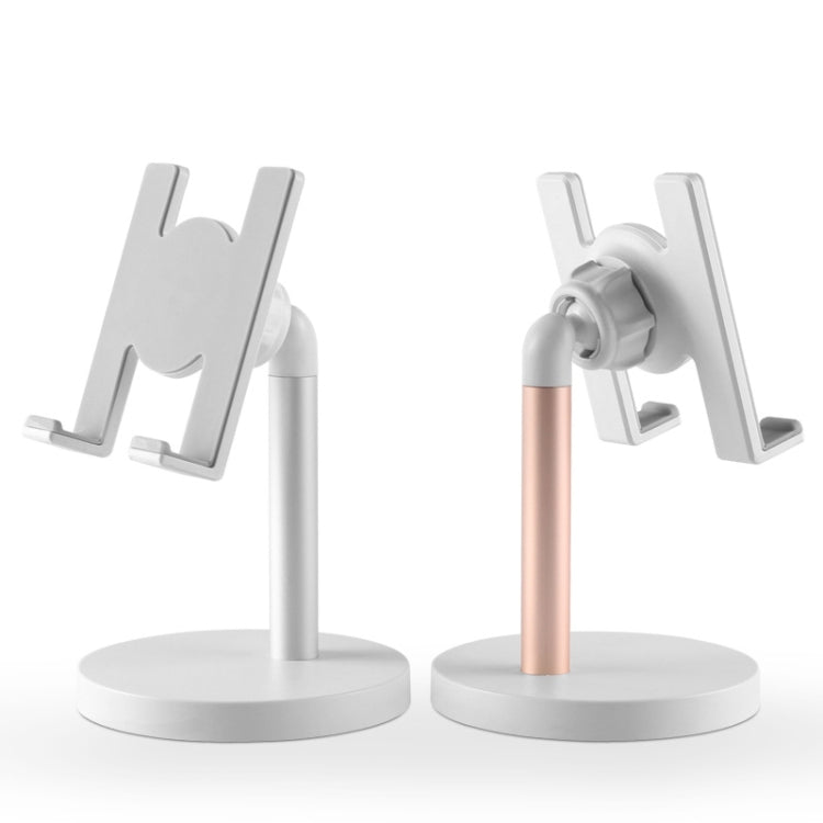MT-100 Round Bottom Column Multi-Angle Adjustable Mobile Phone Tablet Holder(Rose Gold)