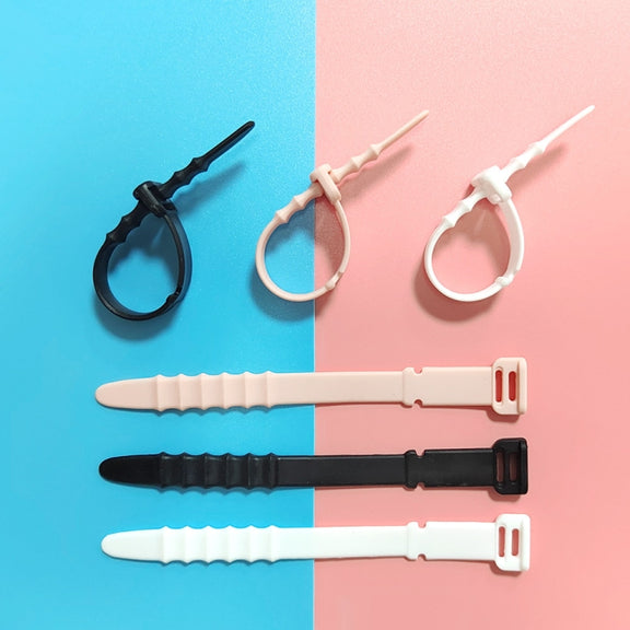 3 Sets 20pcs/Set  Fishbone Silicone Cable Tie Cable Organizer Winder, Color: Black