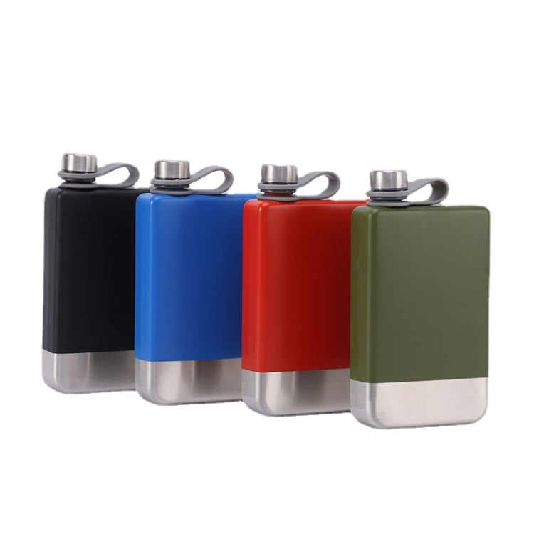 9oz Portable 304 Stainless Steel Flagon Whiskey Vodka Wine Pot Hip Flask(Blue)
