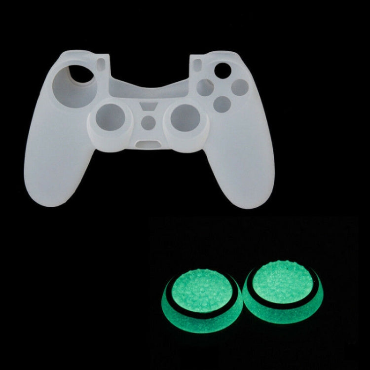 10 PCS Gamepad Silicone Luminous Button Cap Rocker Cap For PS5/PS4/PS3/ONE/360/PRO/series X/S(Transparent Red Circle)