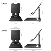 Tablet Mobile Phone Desktop Double Pole Lifting Folding Bracket, Color: Black (Large)