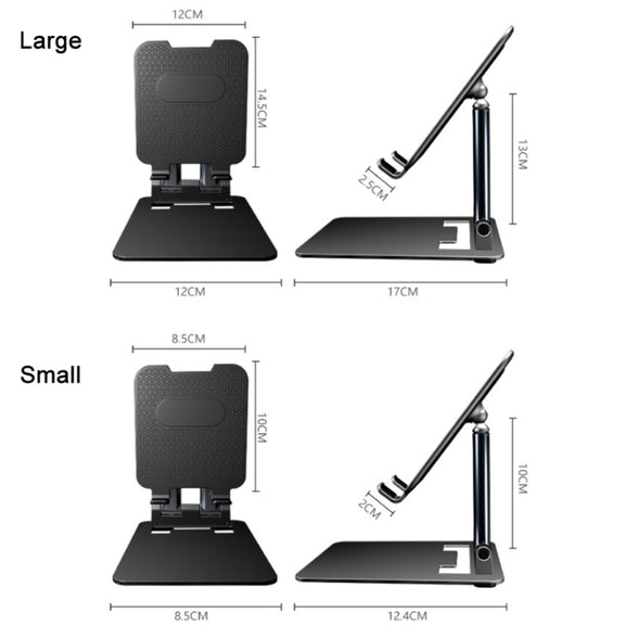 Tablet Mobile Phone Desktop Double Pole Lifting Folding Bracket, Color: Black (Large)
