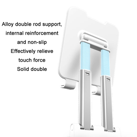 Tablet Mobile Phone Desktop Double Pole Lifting Folding Bracket, Color: White (Small)