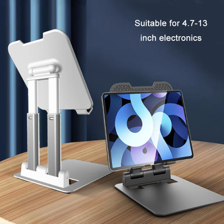 Tablet Mobile Phone Desktop Double Pole Lifting Folding Bracket, Color: Black (Small)