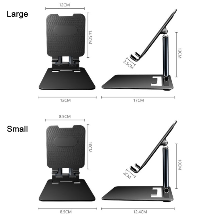 Tablet Mobile Phone Desktop Double Pole Lifting Folding Bracket, Color: Black (Small)