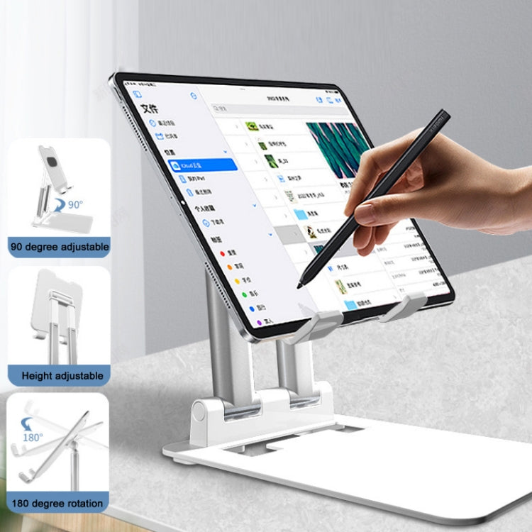 Tablet Mobile Phone Desktop Double Pole Lifting Folding Bracket, Color: Black (Small)