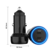 IBD352 Aluminum Alloy Dual Interface Car Charger, Spec: Qc3.0 18W+PD 3.0 30W