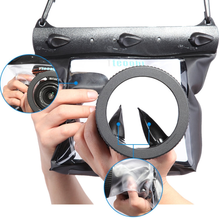Tteoobl  20m Underwater Diving Camera Housing Case Pouch  Camera Water-resistant Dry Bag, Size: M(Black)
