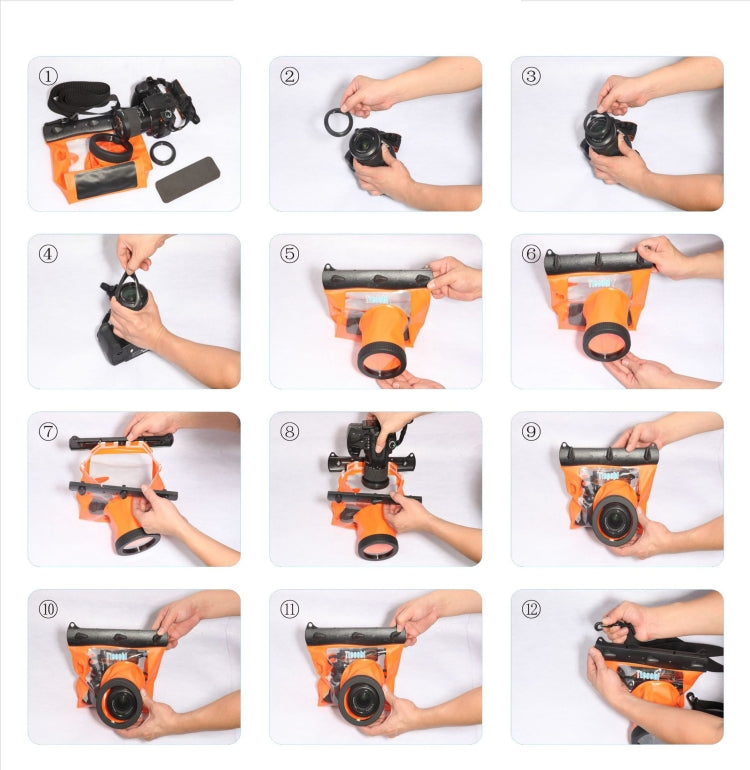 Tteoobl  20m Underwater Diving Camera Housing Case Pouch  Camera Water-resistant Dry Bag, Size: M(Black)