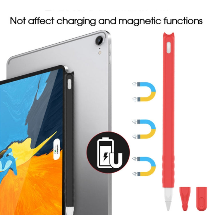 2 PCS Cartoon Touch Silicone Pen Case For Apple Pencil 2(Light Yellow)