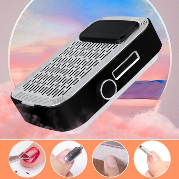 80W Wireless Rechargeable Nail Vacuum Cleaner, Specification: US Plug (Black)
