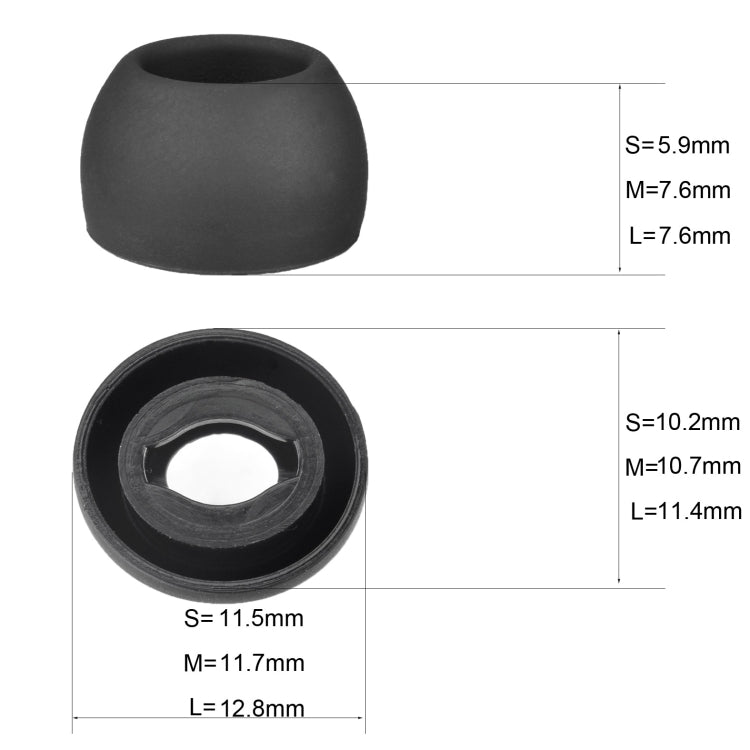 6 PCS Silicone Earplugs For TWS Samsung Galaxy Buds Pro(Small Black)